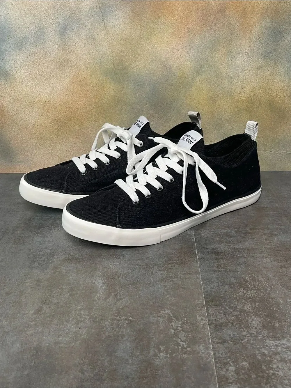 Kenneth Cole The Run Black Canvas Men’s Sneakers Size 10 Medium